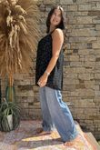 Made in Italy Daisy Crochet Cami Black /19 =
